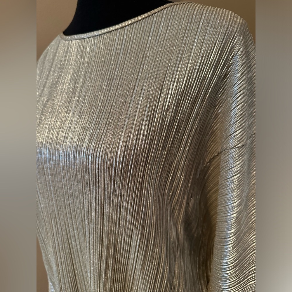 Zara Special Edition Gold Lurex/Lame Batwing Top